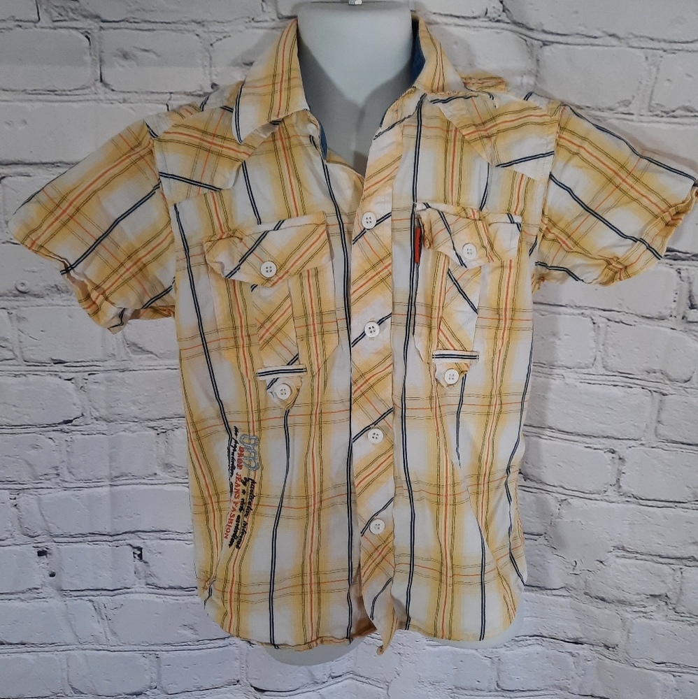 Size 6 Boys Drop Jeans button up shirt